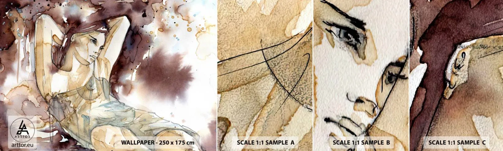 Fototapet Prov Standard Eco - I lila stämningen - Abstraktion, Kvinna, Kropp - 100x30 cm