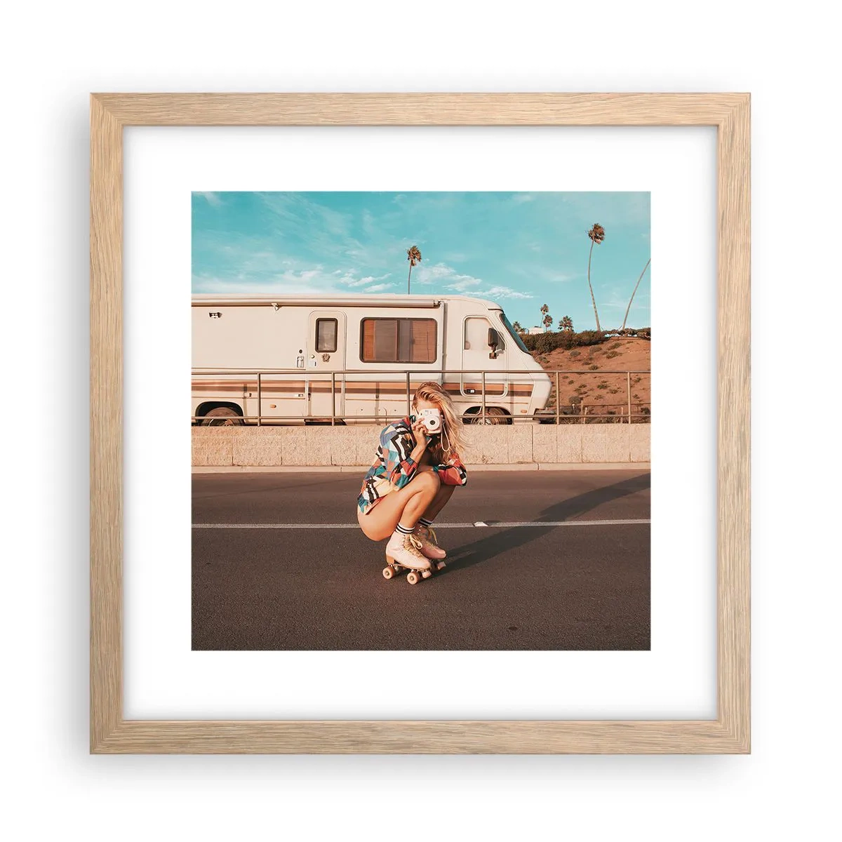 Affisch i ram av ljusek - Ett leende, tack! - 30x30 cm