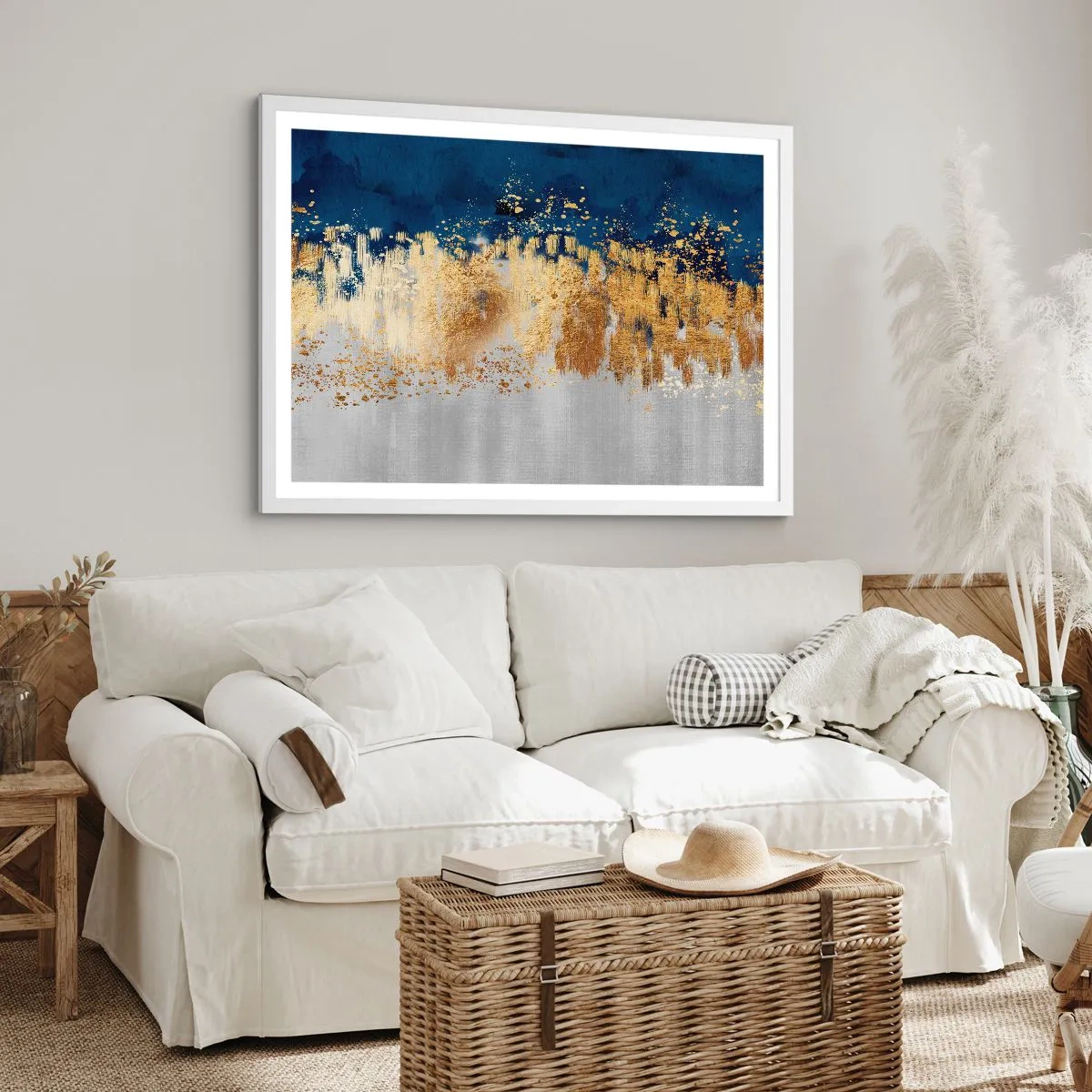 Affisch i vit ram - Modern komposition med blixt - 100x70 cm