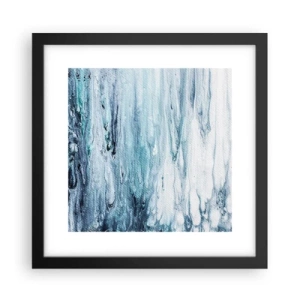 Affisch i svart ram - Blåa istappar - 30x30 cm