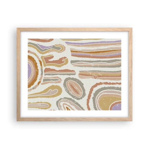 Affisch i ram av ljusek - Färgglada tvärsnitt - 50x40 cm