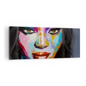 Canvastavla - Bild på duk - Kan inte ta ögonen från henne - 100x40 cm