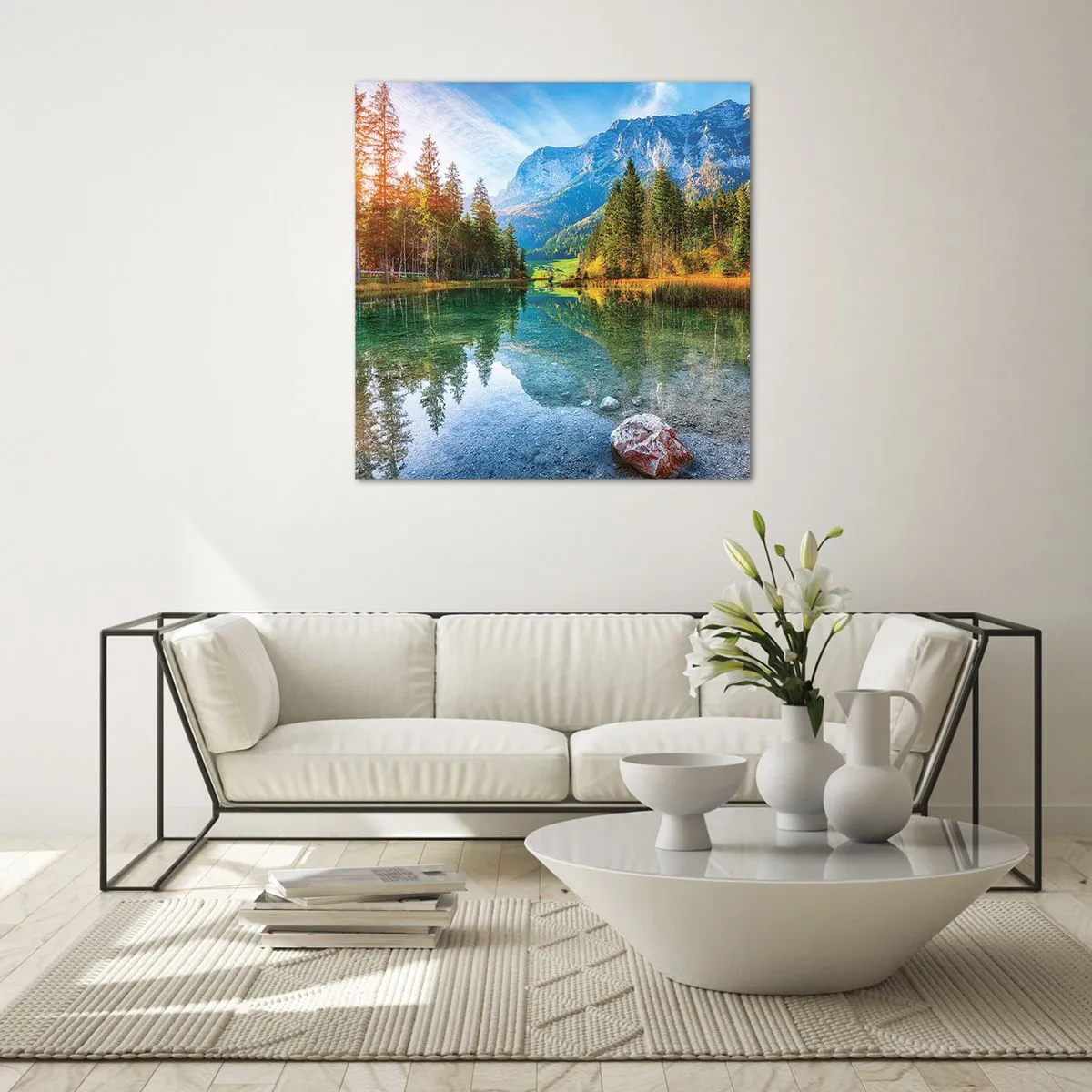 Glastavla - Bild på glas - Höstens mildhet - 70x70 cm