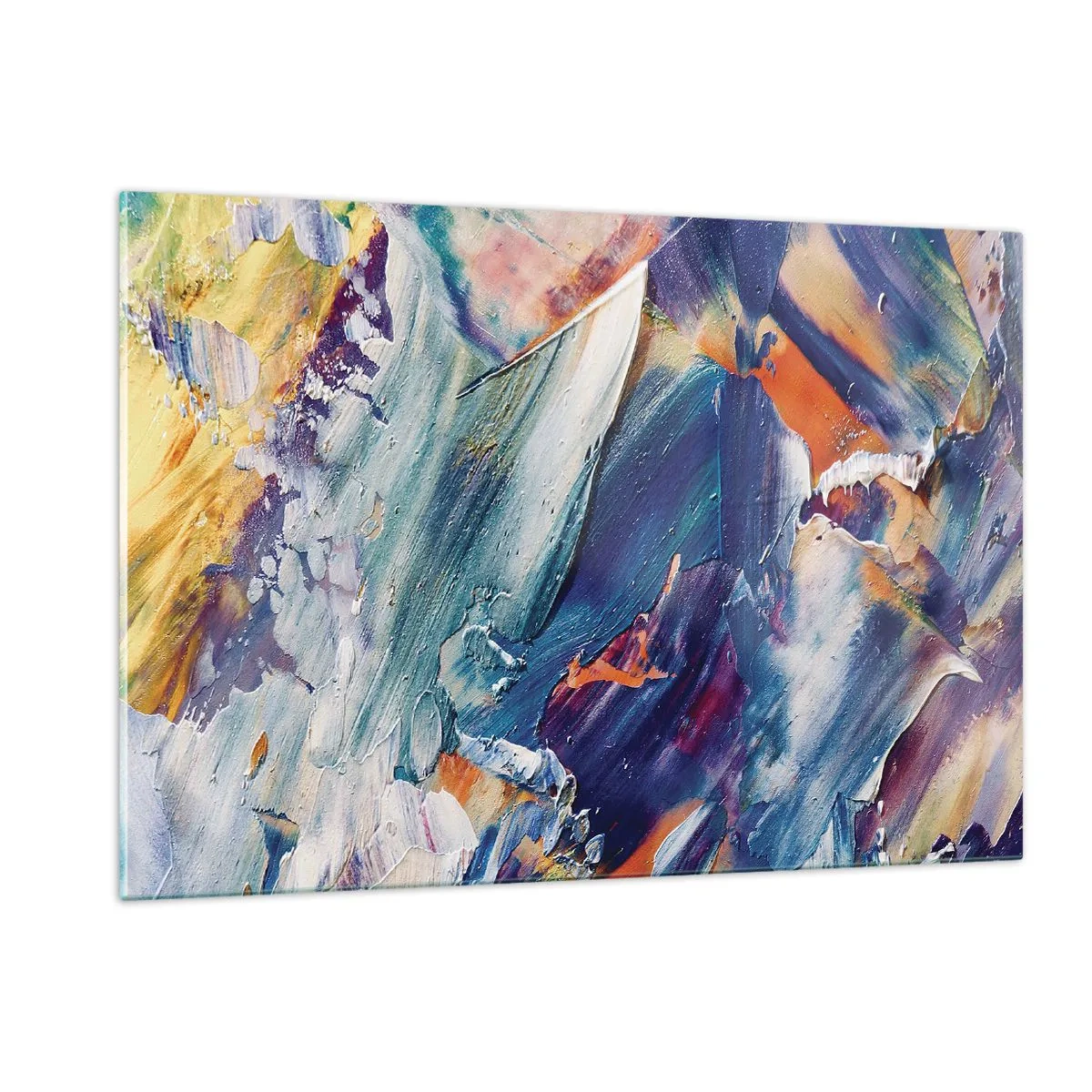Glastavla - Bild på glas - Färgkaos - 120x80 cm