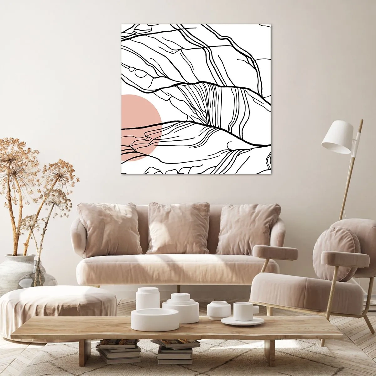 Canvastavla - Bild på duk - I grenarnas nät - 70x70 cm