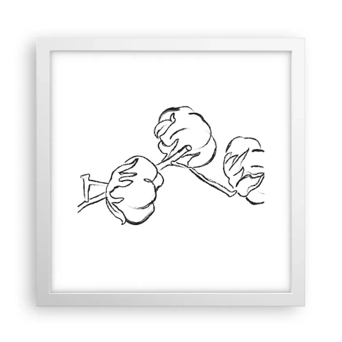 Affisch i vit ram - Bomullsdun - 30x30 cm