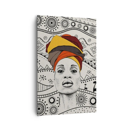 Canvastavla - Bild på duk - Afrikanskt porträtt - 80x120 cm