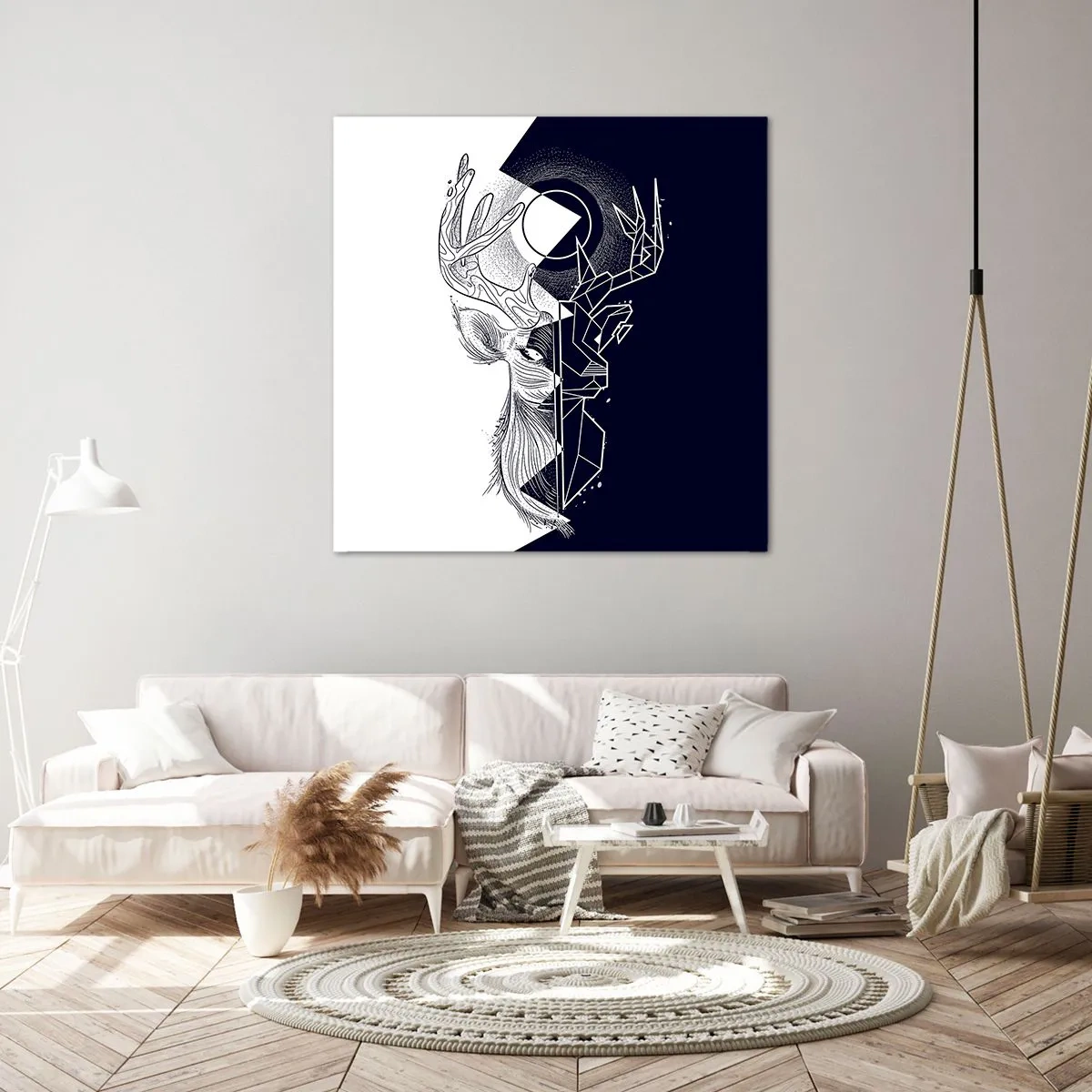 Canvastavla - Bild på duk - Motsatsernas kamp och gemenskap - 70x70 cm