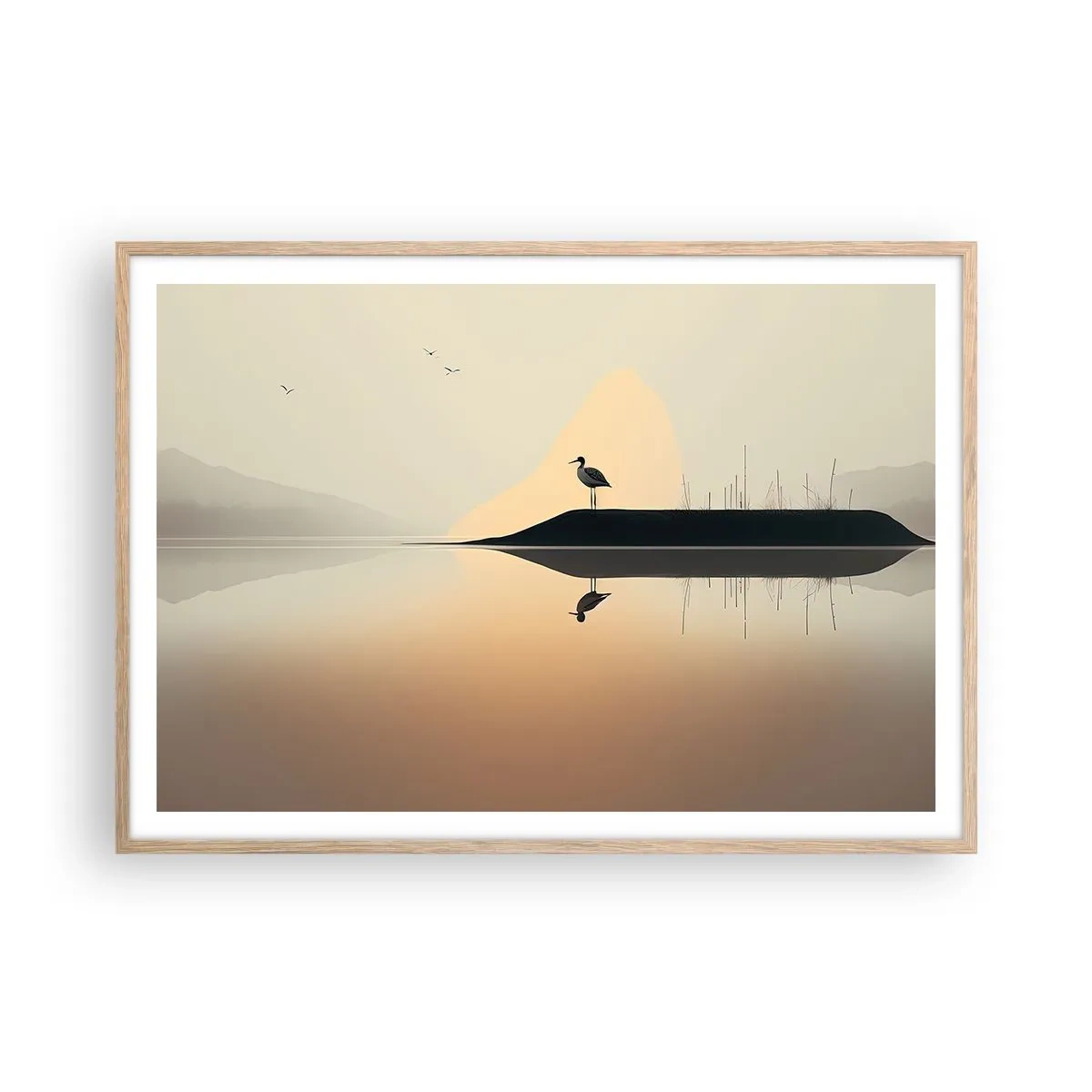 Affisch i ram av ljusek - Herre på sjön - 100x70 cm