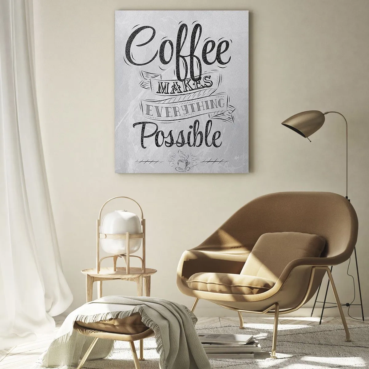 Glastavla - Bild på glas - Hur inte älska kaffe - 50x70 cm