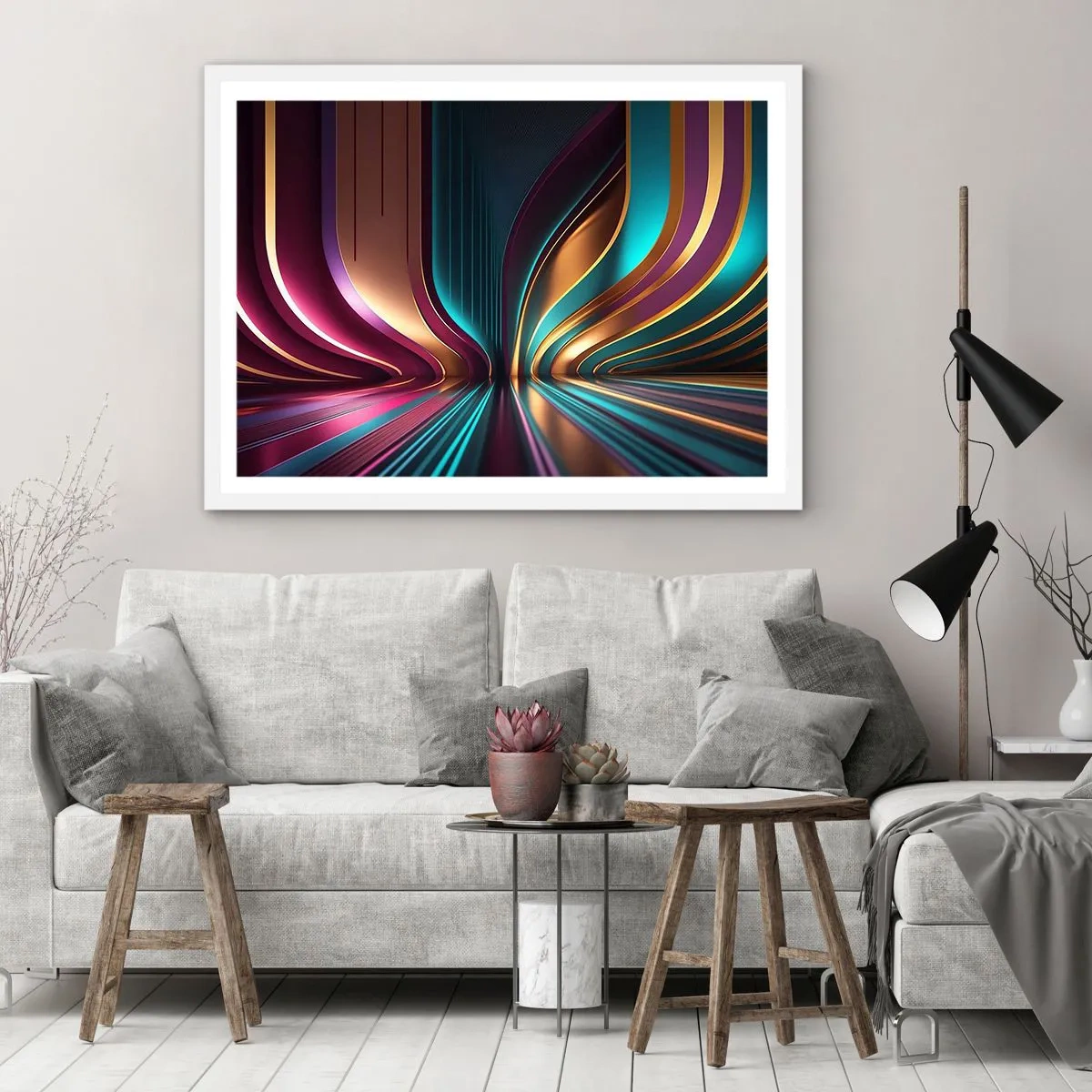 Affisch i vit ram - Ljusets arkitektur - 50x40 cm