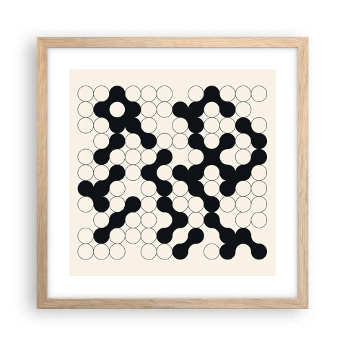 Affisch i ram av ljusek - Kinesiskt spel - variation - 40x40 cm