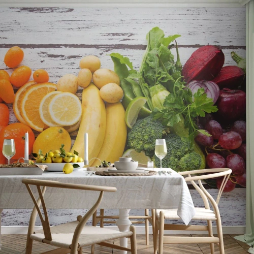 Fototapet Premium Canvas - Räcker det inte? - Gastronomi, Frukt, Grönsaker - 400x280 cm