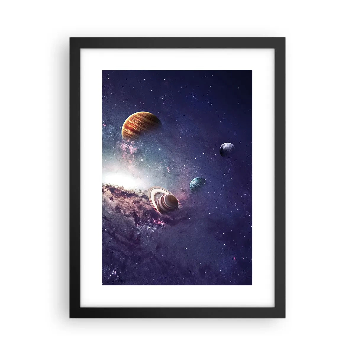 Affisch i svart ram - Sol- och danssystem - 30x40 cm