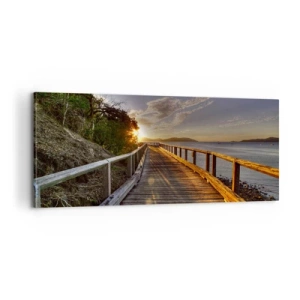 Canvastavla - Bild på duk - Gå, fortsätt gå mot solen - 100x40 cm