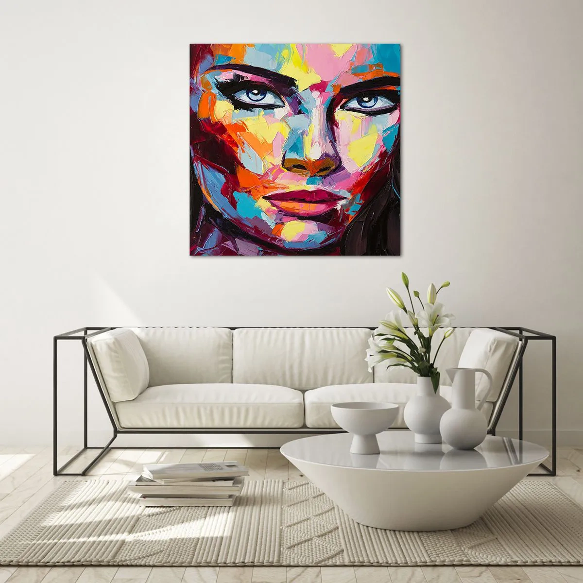 Glastavla - Bild på glas - Själen är också färgglad - 50x50 cm