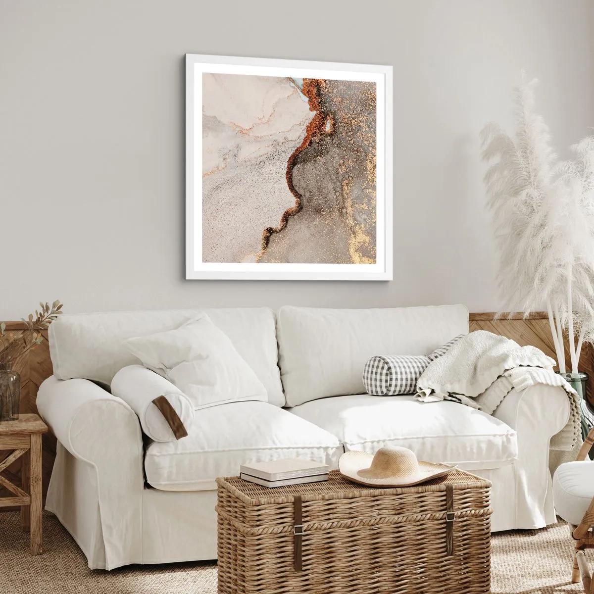 Affisch i vit ram - På färgernas gräns - 40x40 cm