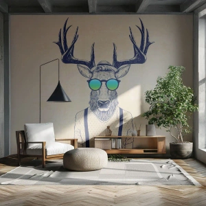 Fototapet Standard Eco - Och vem väntade du på? - Abstraktion, Bit, Rådjur - 350x256 cm