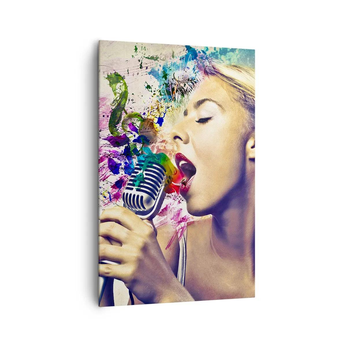 Canvastavla - Bild på duk - Måla världen med rösten - 80x120 cm