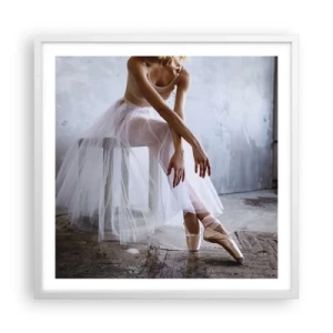 Affisch i vit ram - Innan rampljuset tänds - 60x60 cm