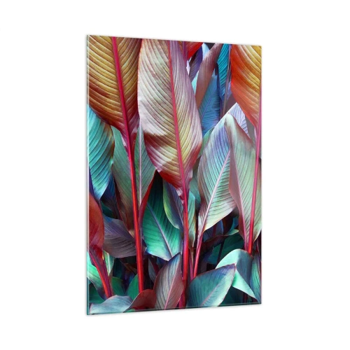 Glastavla - Bild på glas - En färgglad tätskog - 50x70 cm