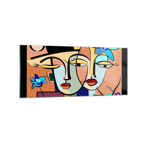Glastavla - Bild på glas - Picassos randez vous - 120x50 cm