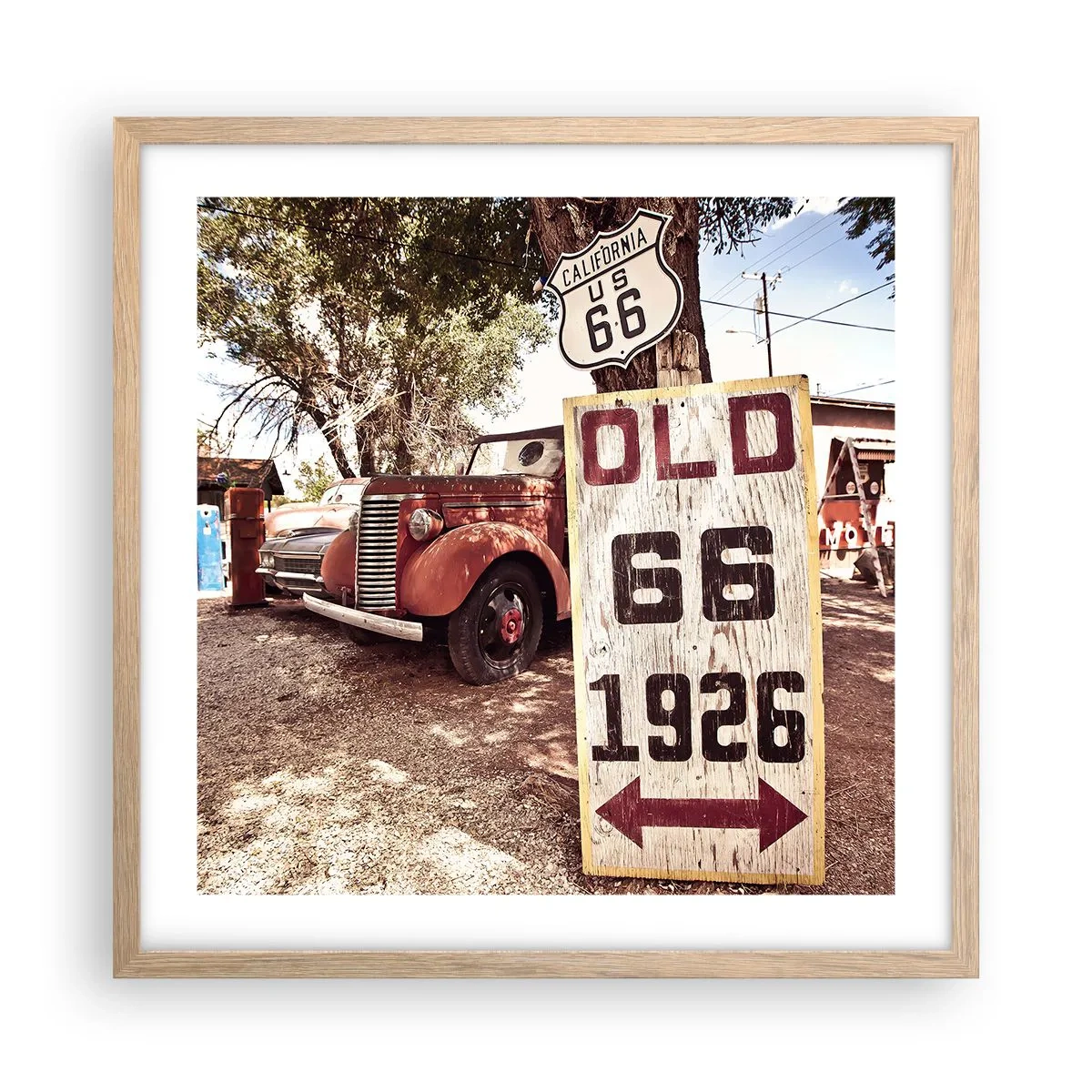 Affisch i ram av ljusek - Amerikanska provinsens legend - 50x50 cm