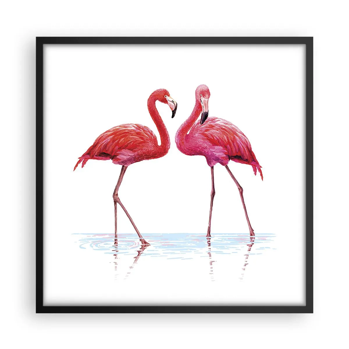 Affisch i svart ram - Rosa rendez-vous - 50x50 cm