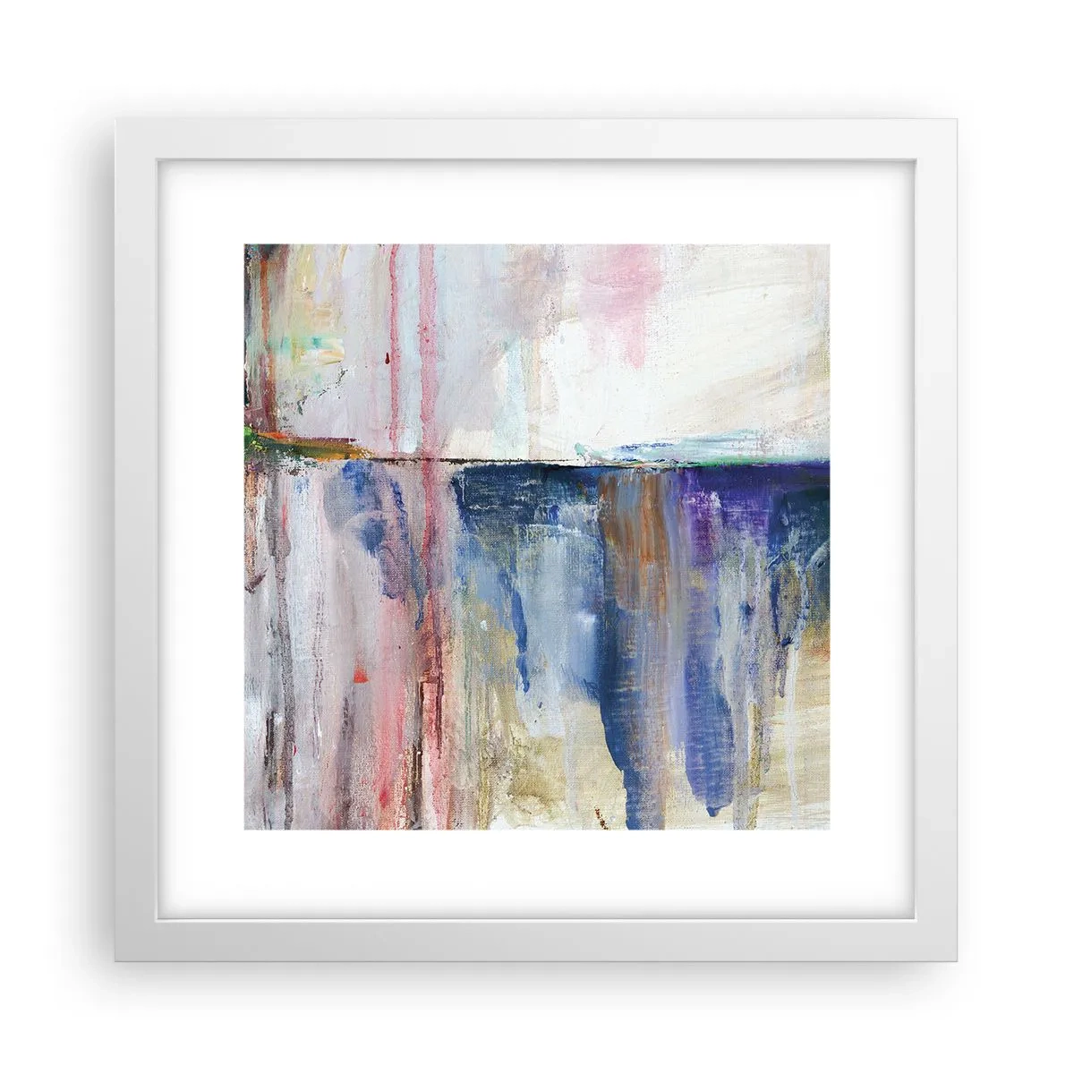 Affisch i vit ram - Färgrika intryck och associationer - 30x30 cm