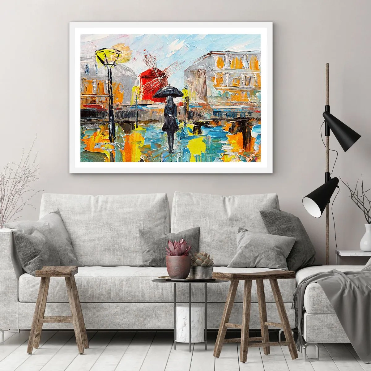 Affisch i vit ram - Parislegender - 40x30 cm