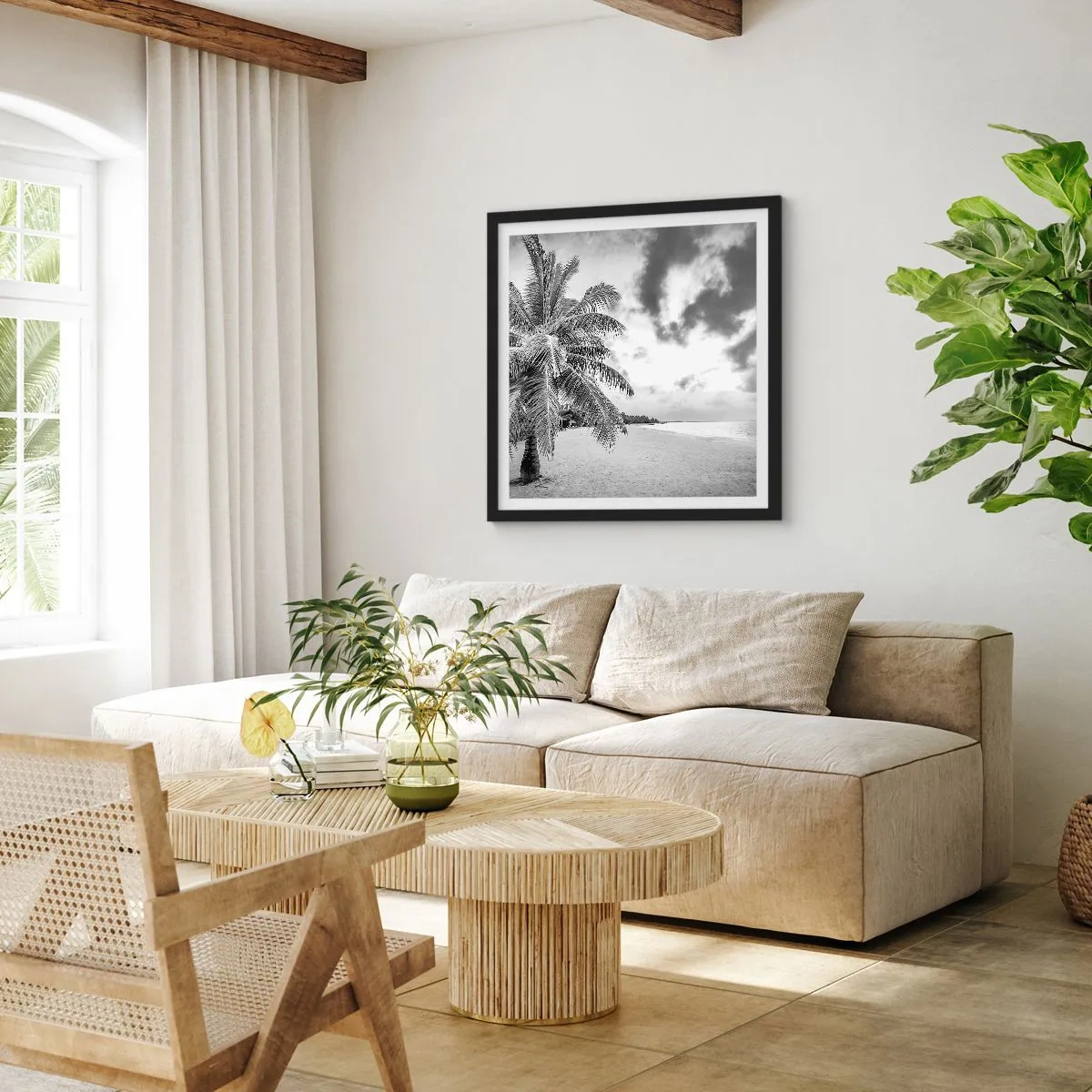 Affisch i svart ram - När du längtar efter ensamheten... - 40x40 cm