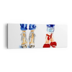 Canvastavla - Bild på duk - Kanske går vi ut på promenad? - 140x50 cm