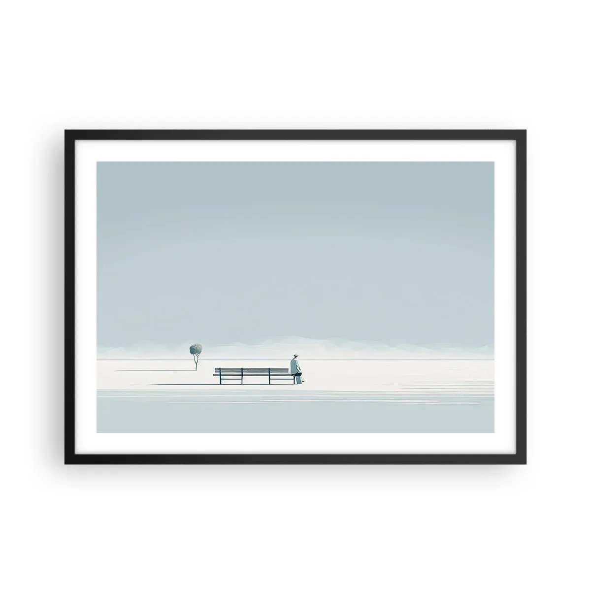 Affisch i svart ram - Ja, jag väntar. - 70x50 cm