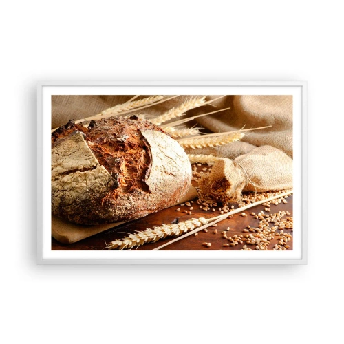 Affisch i vit ram - Aptitlig, doftande, knaprig - 91x61 cm