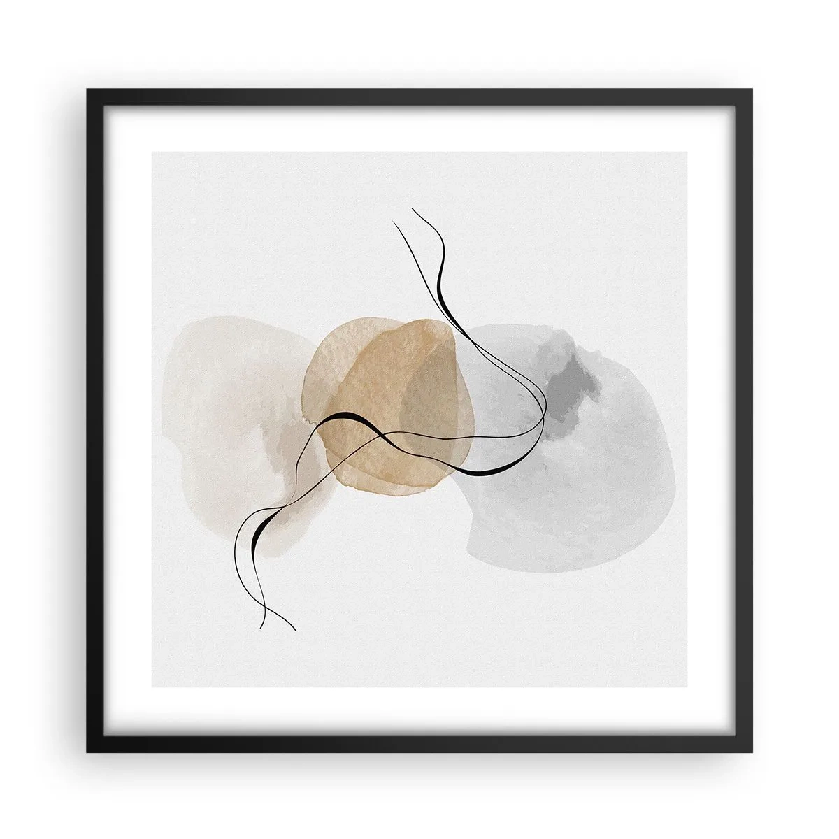 Affisch i svart ram - Luftpärlor - 50x50 cm