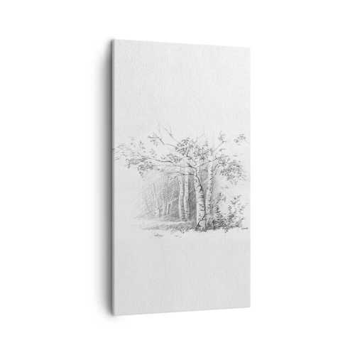 Canvastavla - Bild på duk - Björkskogens ljus - 45x80 cm