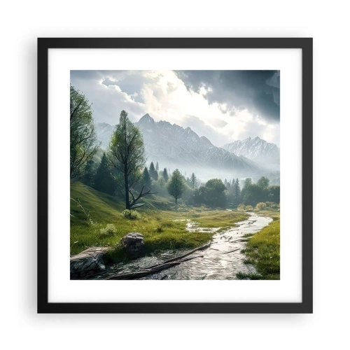 Affisch i svart ram - Fram och tillbaka - 40x40 cm