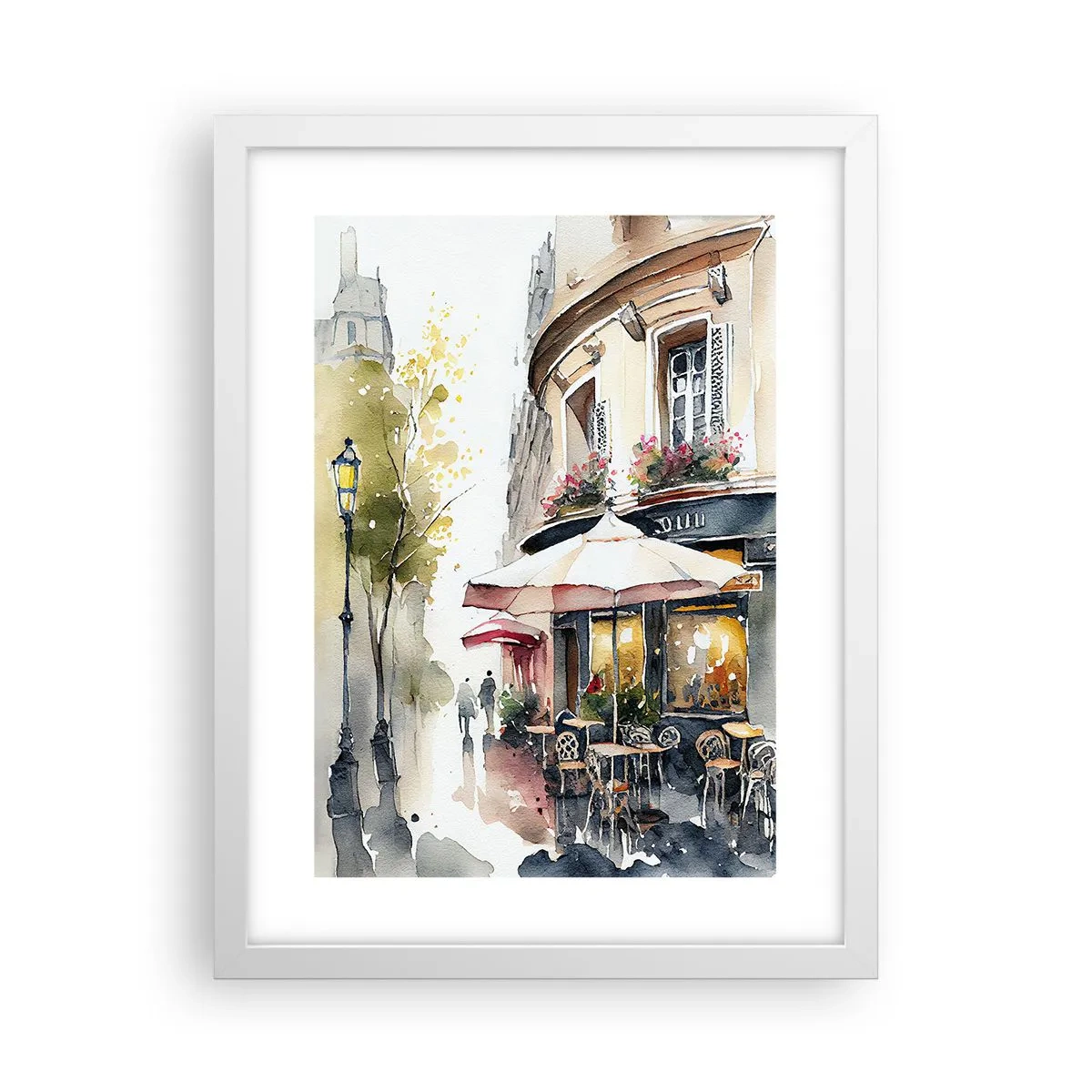 Affisch i vit ram - En parisisk morgon - 30x40 cm