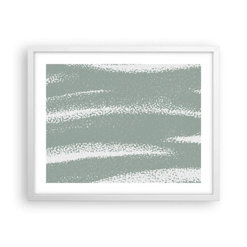 Affisch i vit ram - Abstraktion i vinterstämning - 50x40 cm