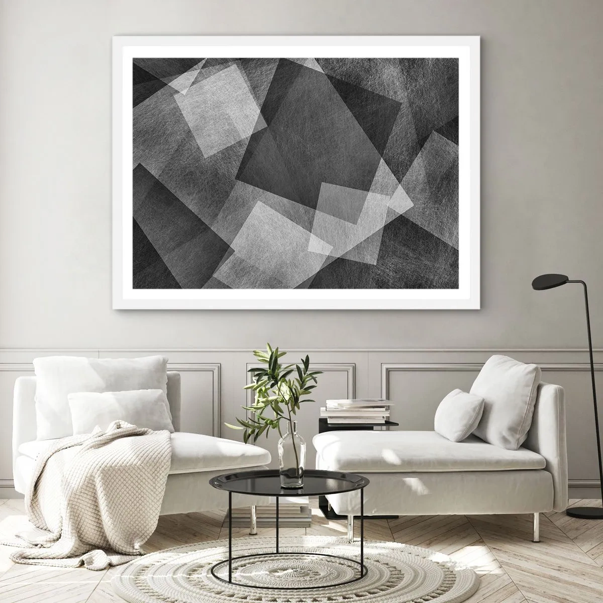 Affisch i vit ram - Den eviga symbolen för hållbarhet och ordning - 91x61 cm