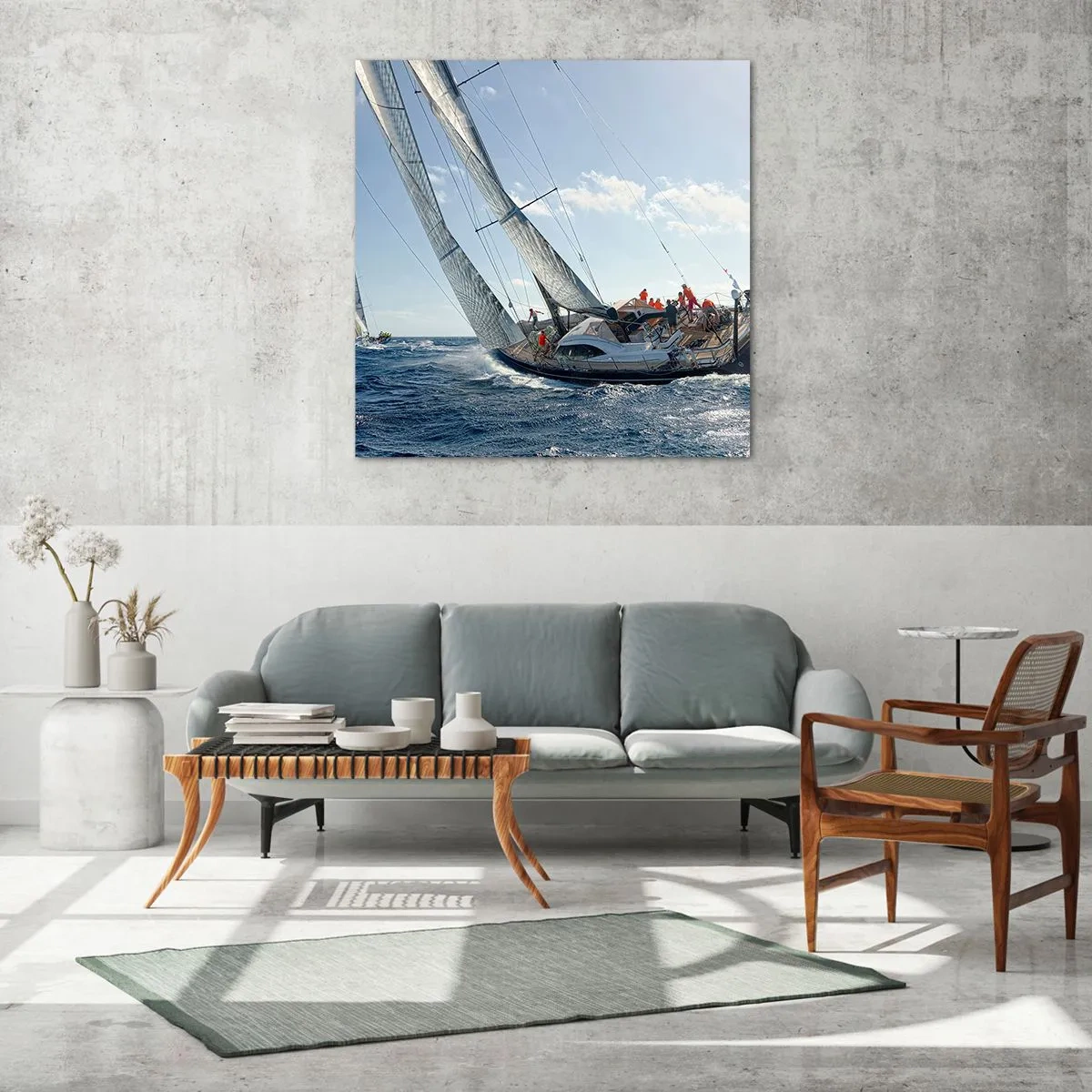 Glastavla - Bild på glas - Låt bättre vinna - 70x70 cm