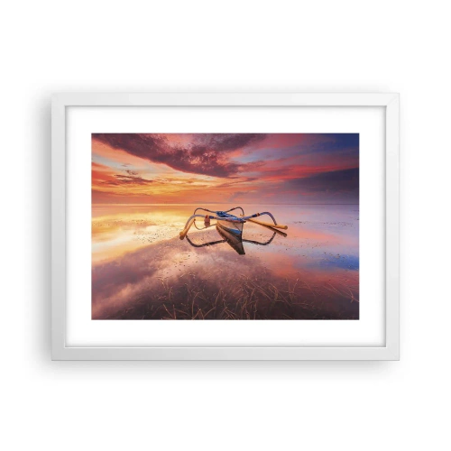 Affisch i vit ram - Tropiska kvällens lugn - 40x30 cm