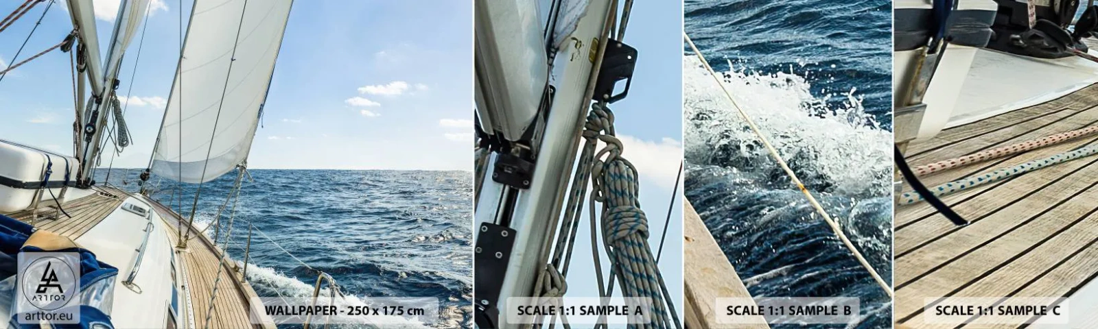 Fototapet Prov Standard Eco - Heja äventyret - Yacht, Hav, Segling - 100x30 cm