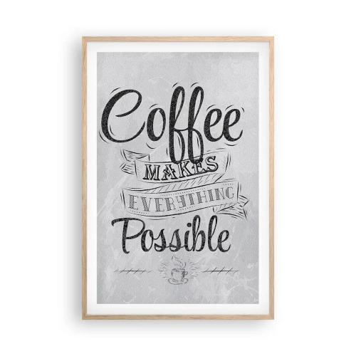 Affisch i ram av ljusek - Hur inte älska kaffe - 61x91 cm