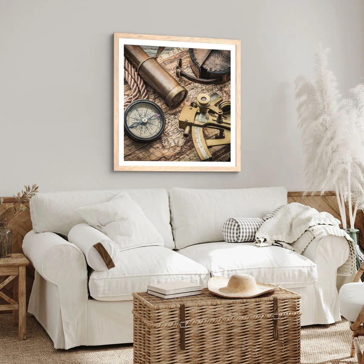 Affisch i ram av ljusek - Sätt ut kursen - 30x30 cm