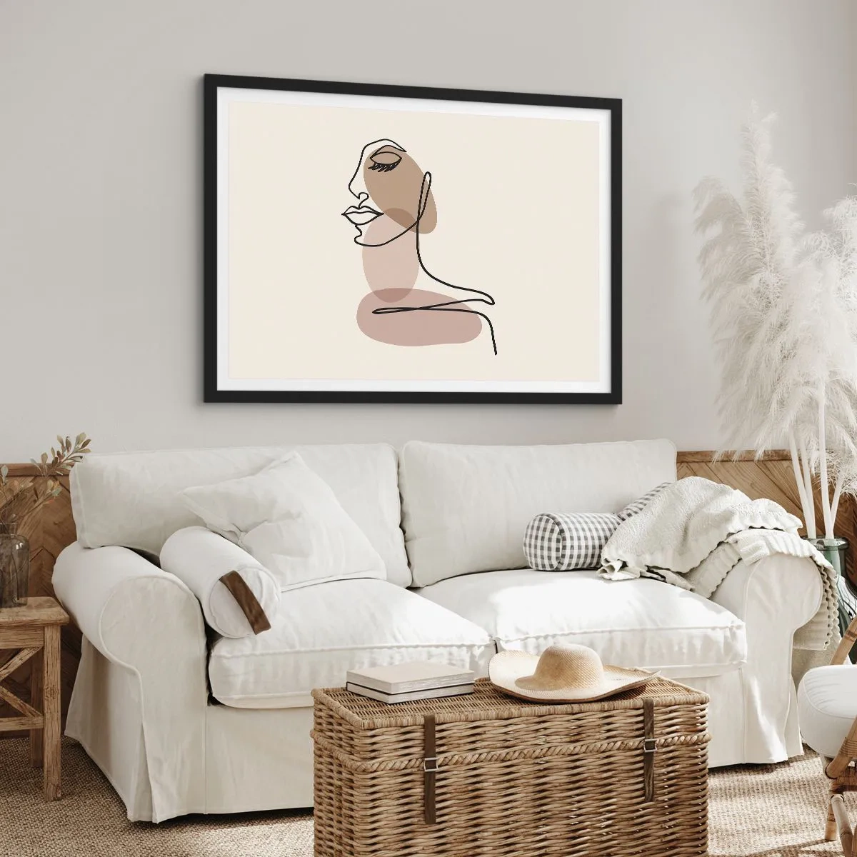 Affisch i svart ram - Skönhetens säkra linje - 70x50 cm