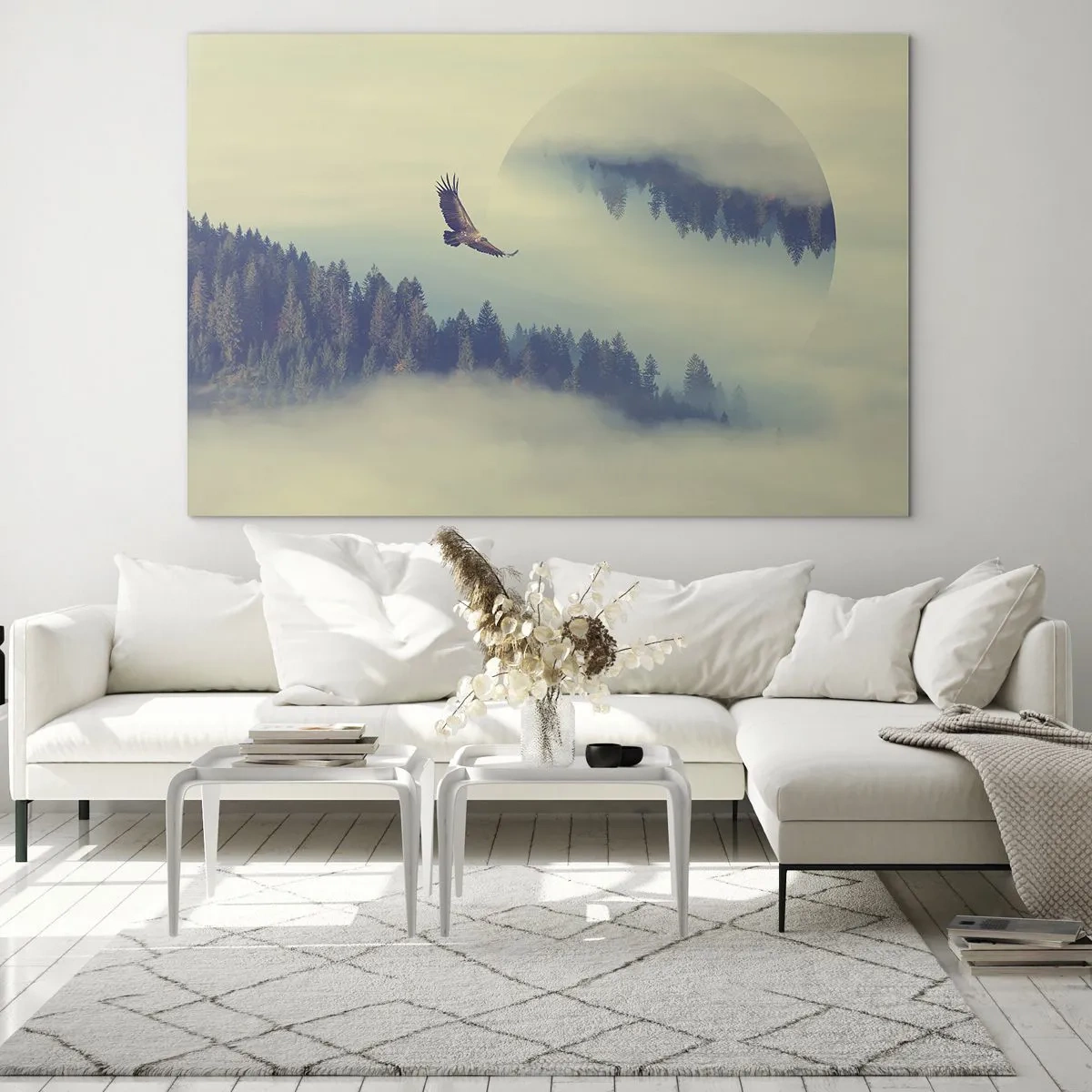 Glastavla - Bild på glas - Örnens skugga - 120x80 cm