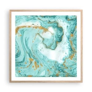 Affisch i ram av ljusek - Under stora vågen från Edo-tiden - 60x60 cm