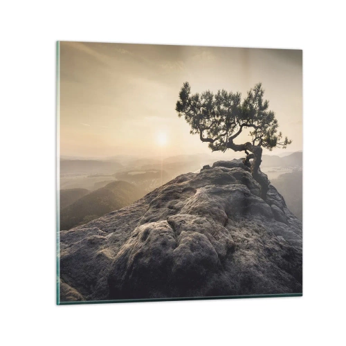 Glastavla - Bild på glas - Livet vinner alltid - 30x30 cm