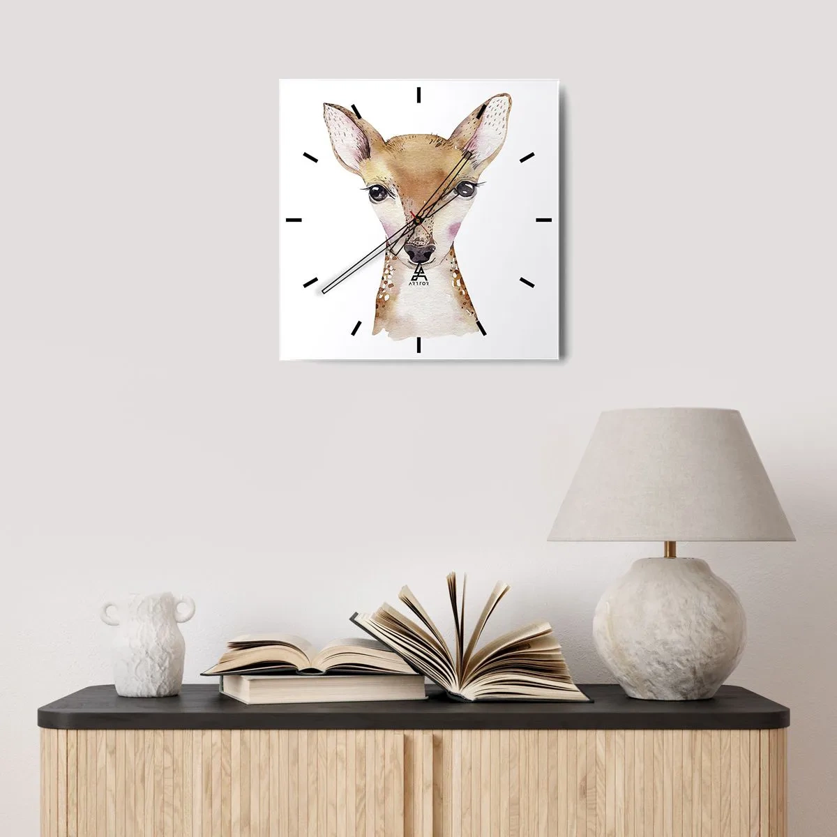 Väggklocka - Klocka på glas - Oskuldens natur - 30x30 cm